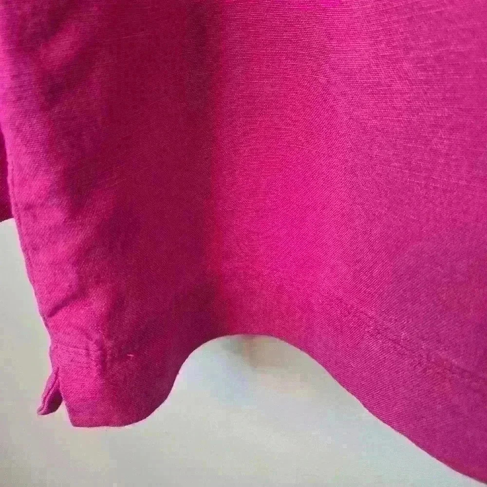 Vintage Mark, Fore & Strike Linen blend Pink Top Size M Lagenlook - Picture 3 of 7